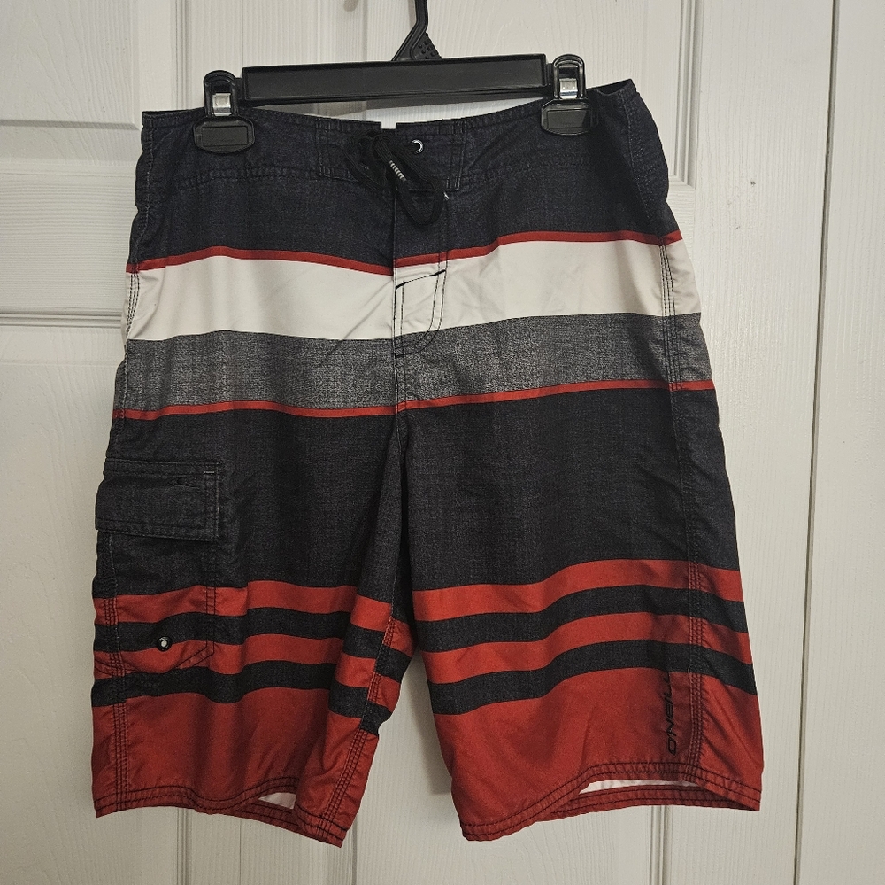 O'Neill board shorts Size 32 Striped, Velcro fly